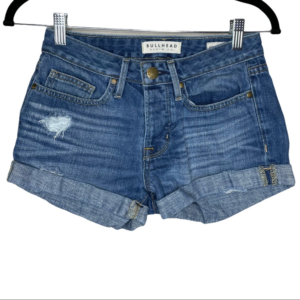 Bullhead Denim Girlfriend Distressed Jean Shorts